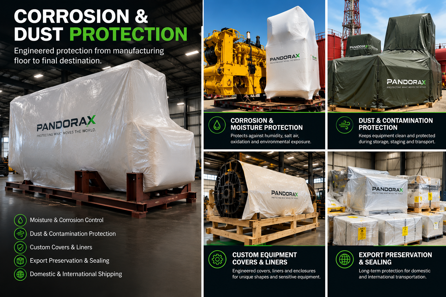 PANDORAX corrosion, moisture, dust, contamination and export preservation packaging solutions